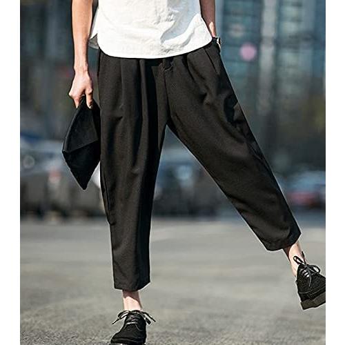 通信販売 ロドリーミシェ No22 ブラック アンクルズボン お洒落 ロングズボン ユッタリ 黒ズボン メンズ 男性 男 ズボン オシャレ 足長ズボン 大き Materialworldblog Com