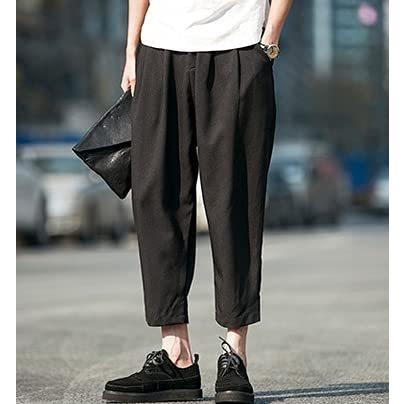 通信販売 ロドリーミシェ No22 ブラック アンクルズボン お洒落 ロングズボン ユッタリ 黒ズボン メンズ 男性 男 ズボン オシャレ 足長ズボン 大き Materialworldblog Com