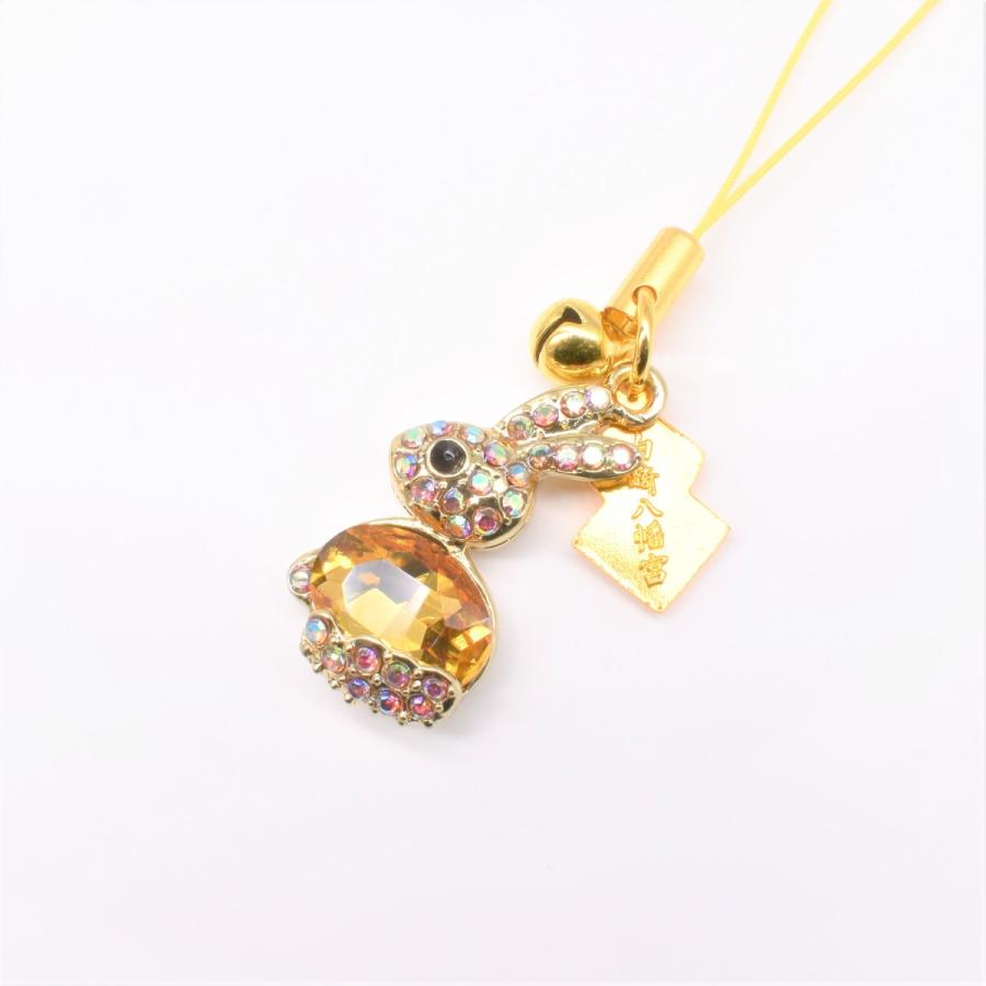 開運 幸運来福 幸せを運ぶ ラインストーン入り 兎 飛躍守り 当宮にて