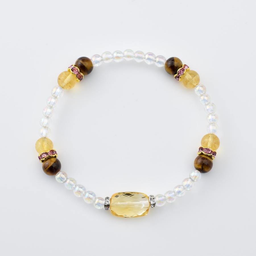 35.祈願込み、限定品、金運や全体運が上がるパワーストーンブレスレット 開運 金運財運 仕事運隆昌祈願 レクタングルカットシトリン 女性のため