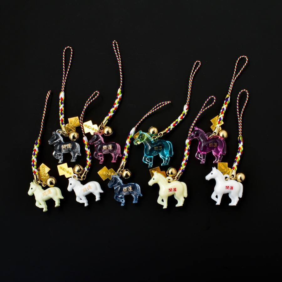 開運 午(干支)のクリスタル根付お守り（色・種類はおまかせとなります