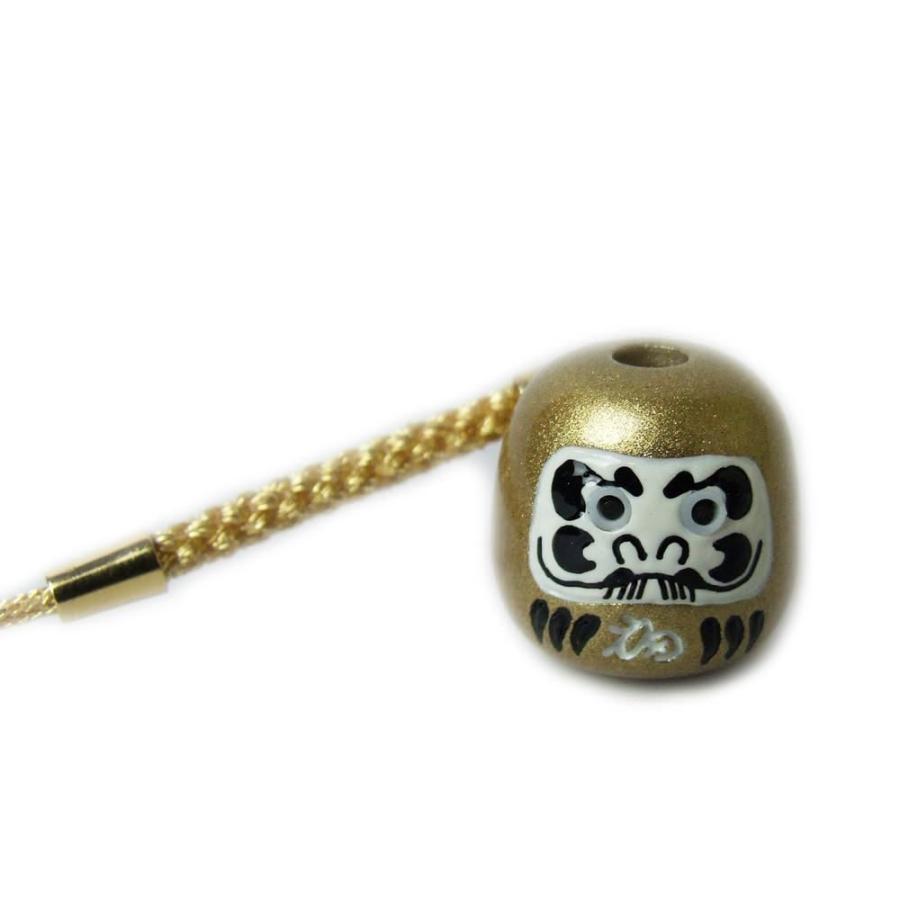 開運 目出しだるまお守り 根付タイプ 金 頭を覗くと「昇り龍」が見える