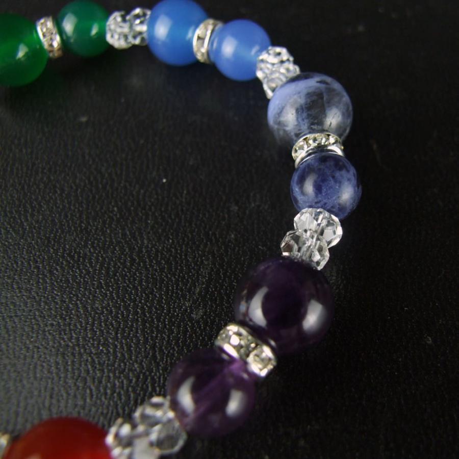 開運 7色開運厄除けブレスレット レディース/赤天眼石/アメジスト