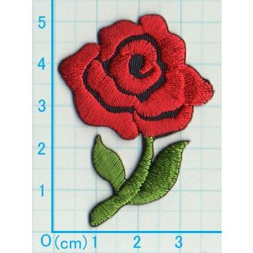 アイロンワッペン/刺繍/アップリケ/バラA/赤3枚セット3枚セット/花