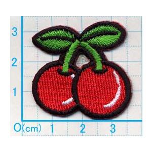 アイロンワッペン/刺繍/アップリケ/さくらんぼ/3枚セット/サクランボ