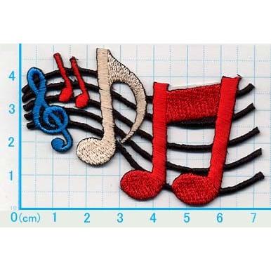 送料63円 メロディ ベージュ赤 アイロンワッペン 刺繍 アップリケ 音楽音符マーク Ap アジアの布 しりぽーん 通販 Yahoo ショッピング
