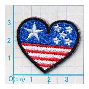 アイロンワッペン/刺繍/アップリケ/アメリカンハートS2枚セット