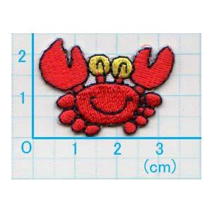 アイロンワッペン/刺繍/アップリケ/カニs3枚セット/かに/魚/海/水族館
