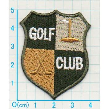 アイロンワッペン/刺繍/アップリケ/GOLF CLUB/Sサイズ/深緑2枚