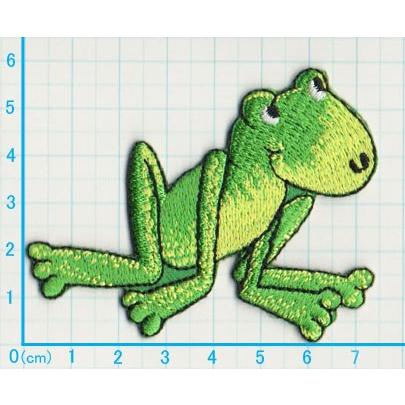 アイロンワッペン/刺繍/アップリケ/コミックフロッグ/かえる/カエル