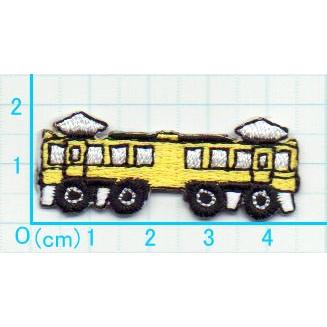 送料63円/電車黄色2枚セット/アイロンワッペン/刺繍/アップリケ/のりもの/気動車/鉄道｜siripohn｜02