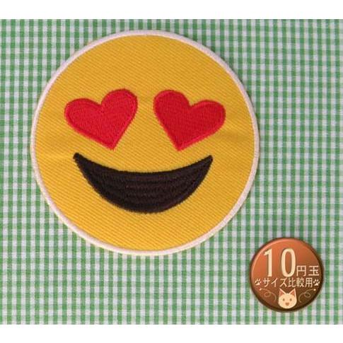 送料63円 ハッピーフェイスアイコン アイロンワッペン 刺繍 アップリケ スタンプ柄 ハート うれしい Ap アジアの布 しりぽーん 通販 Yahoo ショッピング
