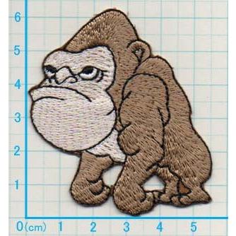 アイロンワッペン/刺繍/アップリケ/ゴリラ/動物/さる/サル