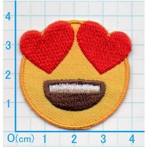 送料63円 ハッピーフェイスs 絵文字 3色セット アイロンワッペン 刺繍 アップリケ ハート目マーク Snsアイコン 小さなワッペン Ap アジアの布 しりぽーん 通販 Yahoo ショッピング