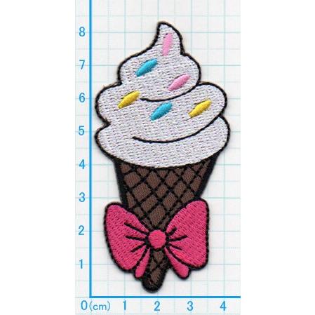 アイロンワッペン/刺繍/アップリケ/ソフトクリーム/スイーツ/アイス