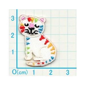 アイロンワッペン/刺繍/アップリケ/プチカラーキャット3枚セット/動物 