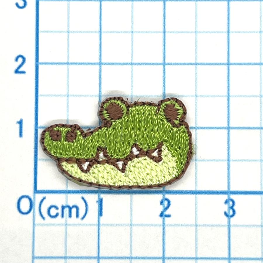 アイロンワッペン/刺繍/アップリケ/プチアニマルわに/ワニ/爬虫類/動物