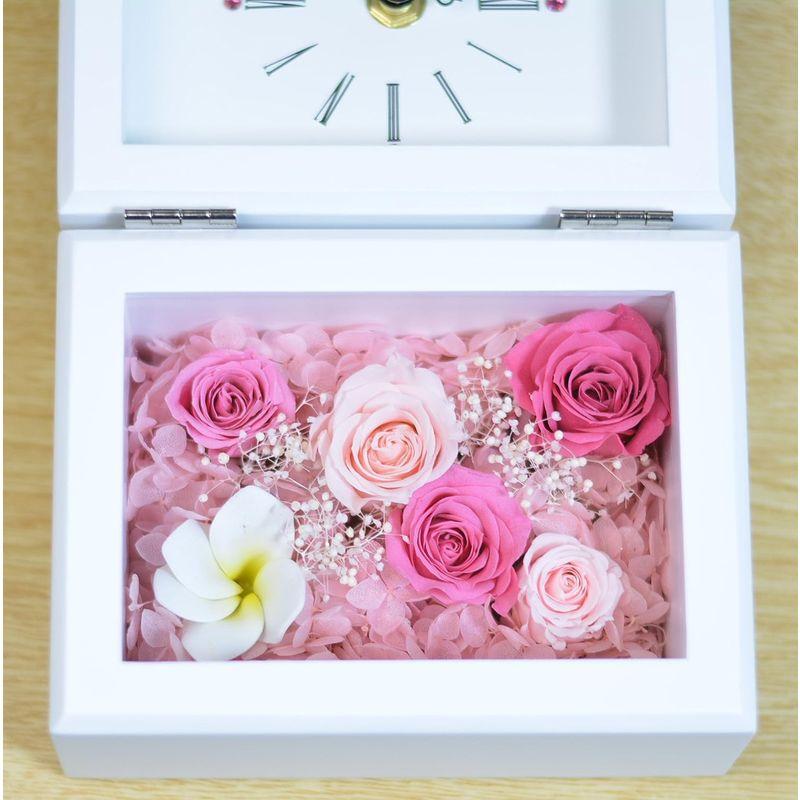 71％以上節約 Lulu's（ルルズ） プリザーブドフラワー プルメリア時計 ピンク 花束、アレンジメント