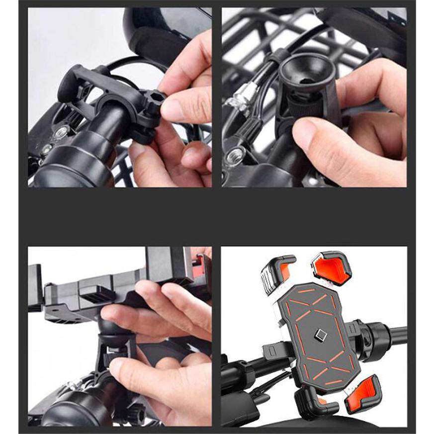 DesertWest バイク自転車 スマホホルダー 360度回転スマホスタンド Amazon.co.jp: DesertWest バイク スマホホルダー 片手操作