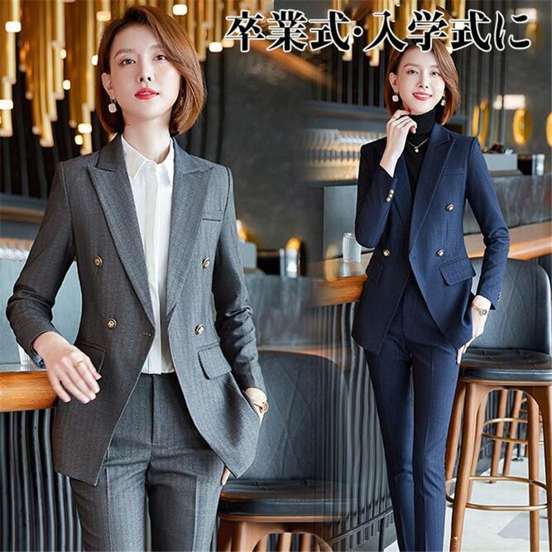 スーツ レディース 2点セット パンツスーツ スーツ ジャケット パンツ セットアップ 九分丈 カジュアル フォーマル 着痩せ 通勤 入学式 面接 Hx21jan30vxftz06 しろくまstore 通販 Yahoo ショッピング