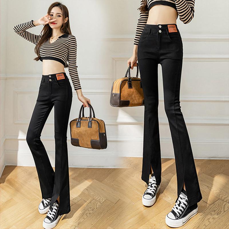 フレアパンツ デニムパンツ レディース ストレッチ ブーツカット ジーンズ 脚長 美脚パンツ 黒 フレアジーンズ 無地 オフィス 普段着 通勤 Hx22mar30vnlzk08 しろくまstore 通販 Yahoo ショッピング