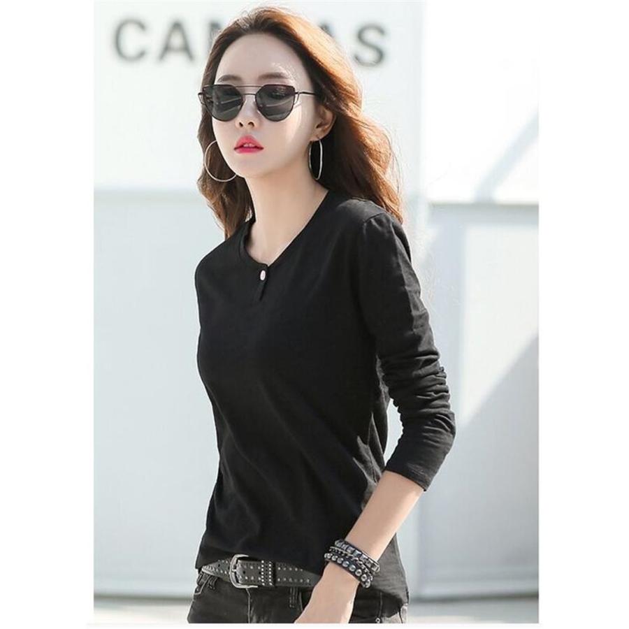 高速配送-カットソー 長袖 Tシャツ •レディース トップス 丸首 重ね着