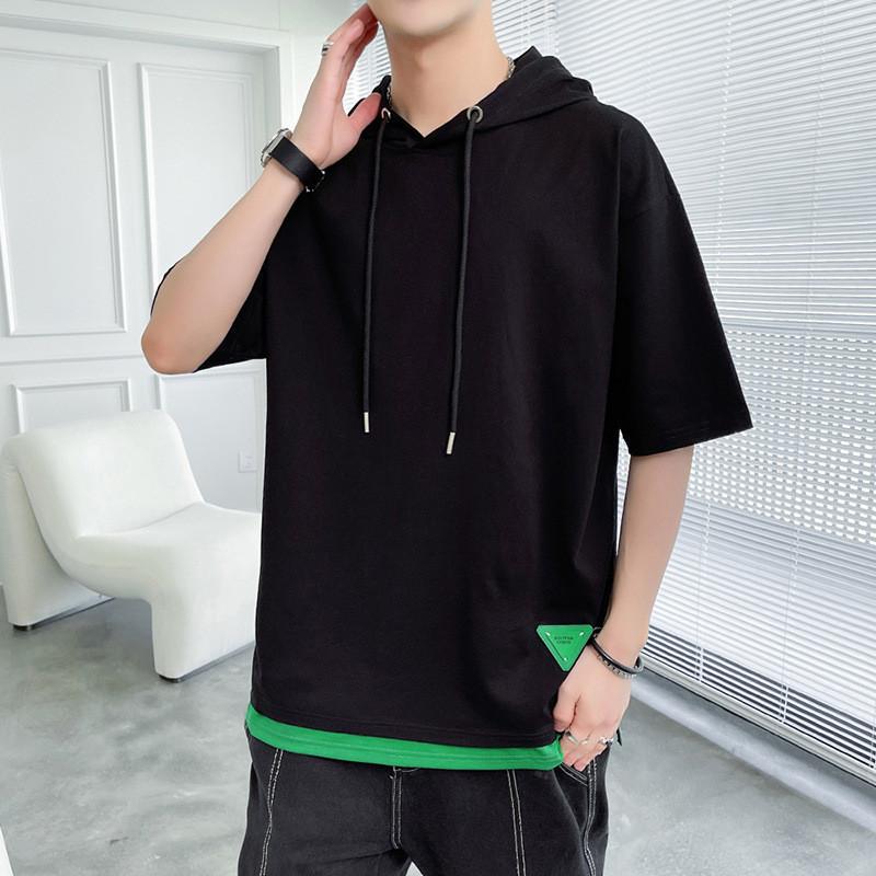 21年新作 送料無料 パーカー メンズ 半袖パーカー Tシャツ ゆったり 七分袖 スポーツ 夏パーカー フード付き カジュアル おしゃれ かっこいい Simbcity Net