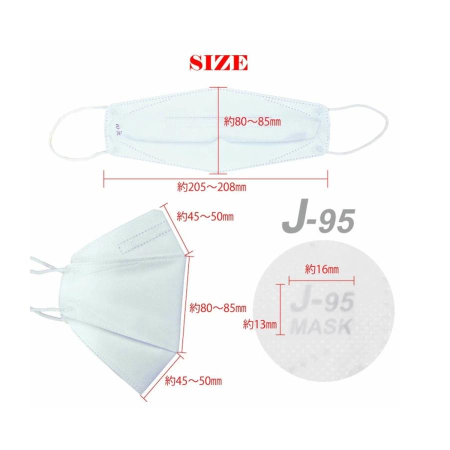 J-95 マスク 日本製 不織布 J-95MASK【JIS規格】J95 正規品 60枚 (30枚入&times;2箱セット) 3D 立体マスク 不織布マスク オリンピック選手も着用 (ホワイト/白)