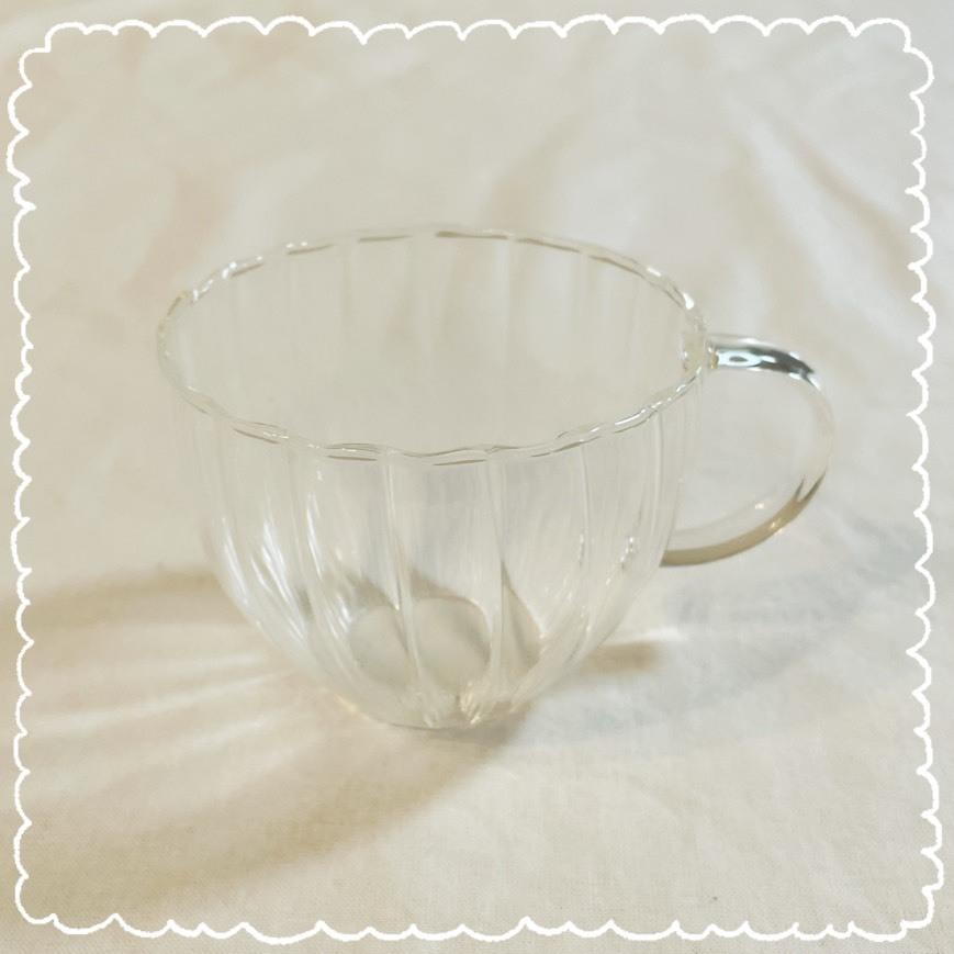 ティーカップ ソーサーセット 1組 耐熱ガラス 透明 無色 ガラス