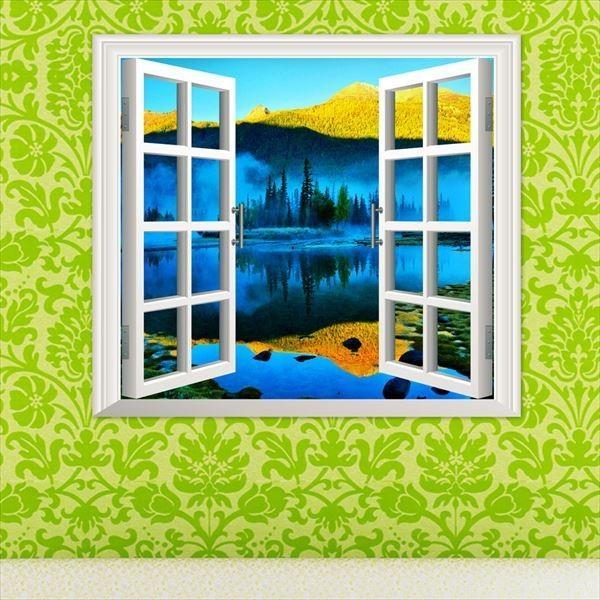 ウォールステッカー トリック アート 3d 窓外の景色3 オーダーメイド トリックアートシリーズ シール はがせる 壁紙 防水 B シルキーウォールステッカー専門店 通販 Yahoo ショッピング