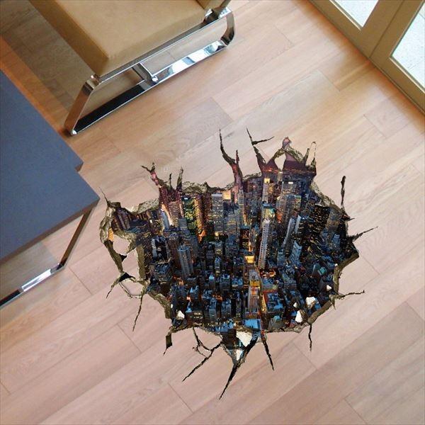 ウォールステッカー トリック アート 3d ビル1 オーダーメイド トリックアートシリーズ シール はがせる 壁紙 防水 B シルキーウォールステッカー専門店 通販 Yahoo ショッピング