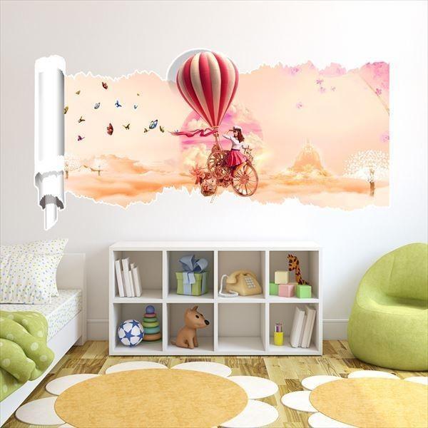 ウォールステッカー トリック アート 3d 風船自転車 オーダーメイド トリックアートシリーズ シール はがせる 壁紙 防水 B シルキー 通販 Yahoo ショッピング