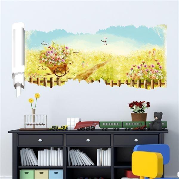 ウォールステッカー トリック アート 3d トンボと花 オーダーメイド トリックアートシリーズ シール はがせる 壁紙 防水 B シルキーウォールステッカー専門店 通販 Yahoo ショッピング