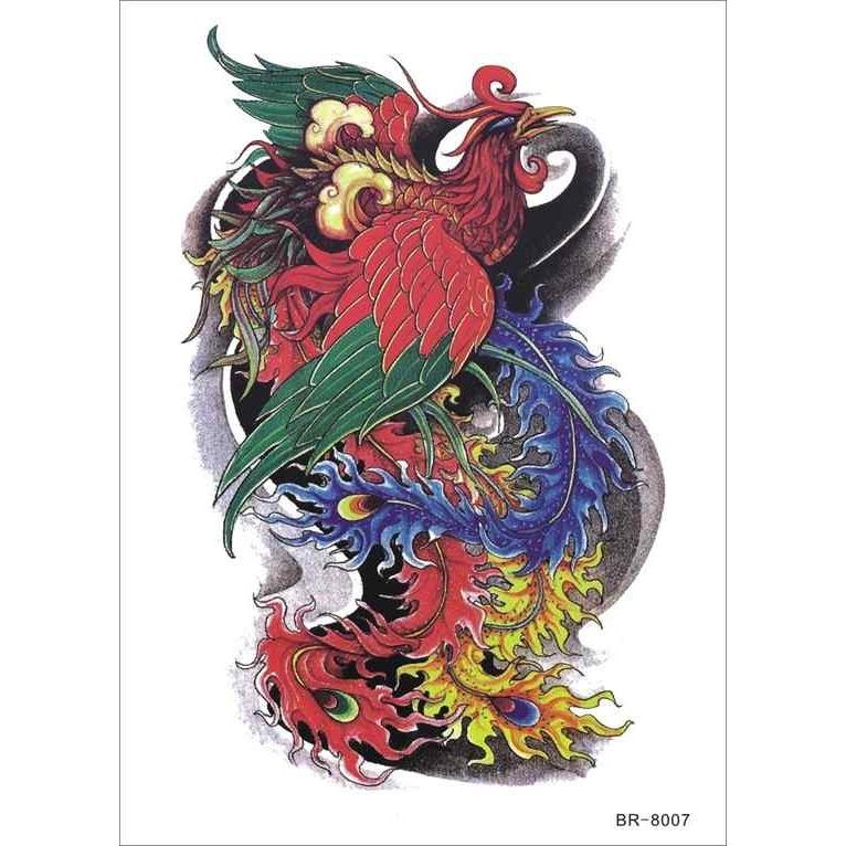 半甲フルバック タトゥーシール 防水 刺青シール ステッカー タトゥーシール 鯉 14cm×28cm / 鶴 17cm×24cm 刺青シール 和柄