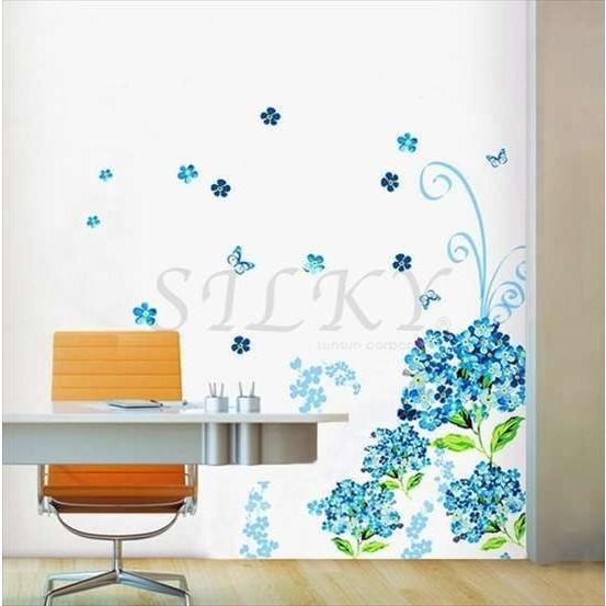 ブルーあじさい ウォールステッカー シール 北欧 壁紙 はがせる壁紙 キッチン お風呂 に 貼る トイレ 子供部屋 花 植物 窓 ウォール ステッカー ウオ Ws 165 シルキーウォールステッカー専門店 通販 Yahoo ショッピング