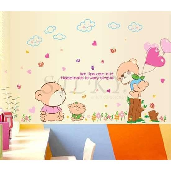 ピンクベアー2 ウォールステッカー ウォール ステッカー シール 北欧 はがせる 壁紙 幼稚園 テディベア 子供部屋 Ws 359 シルキーウォールステッカー専門店 通販 Yahoo ショッピング
