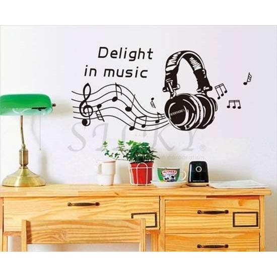 Delighin Music ウォールステッカー ウォール ステッカー シール 北欧 はがせる 壁紙 送料無料音楽 音符 楽譜 シンプル ヘッドホン Ws 423 シルキーウォールステッカー専門店 通販 Yahoo ショッピング