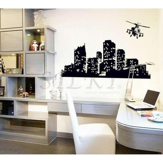 夜光高層ビルとヘリコプター ウォールステッカー ウォール ステッカー シール 北欧 はがせる 壁紙 送料無料シティ ビル モノクロ Ws 464 シルキーウォールステッカー専門店 通販 Yahoo ショッピング