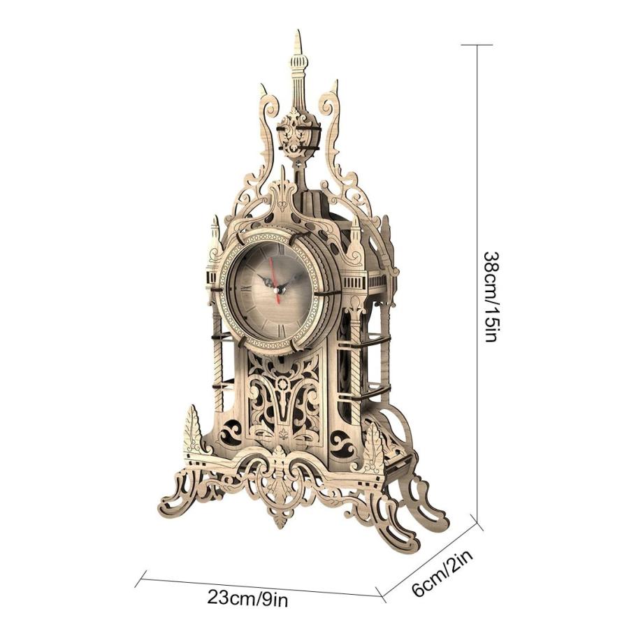 3D立体パズル 時計 クラフト キット DIY クロック 木製 : na01873