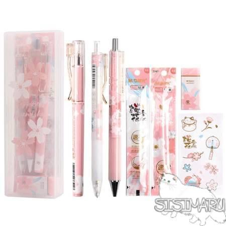 文具セット ペンケース シャーペン 桜 筆箱 新学期 クリア :na03497