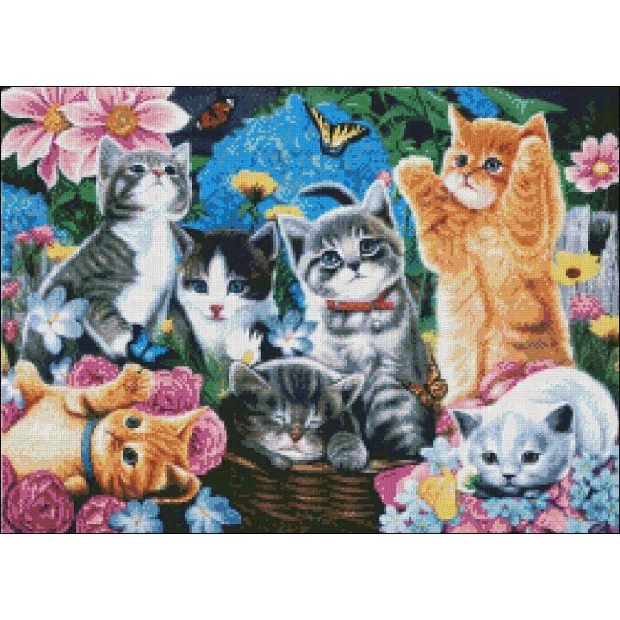 刺繍キット クロスステッチ 猫 子猫 14ct たくさん 可愛い 花 庭 Na 獅子丸堂 通販 Yahoo ショッピング