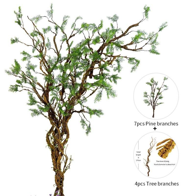 人工観葉植物 インテリア フェイクグリーン 造花 松 木 枝 葉っぱ つる