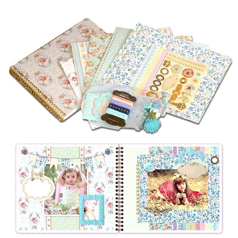 アルバム 手作り スクラップブック キット リング 花柄 デコレーション