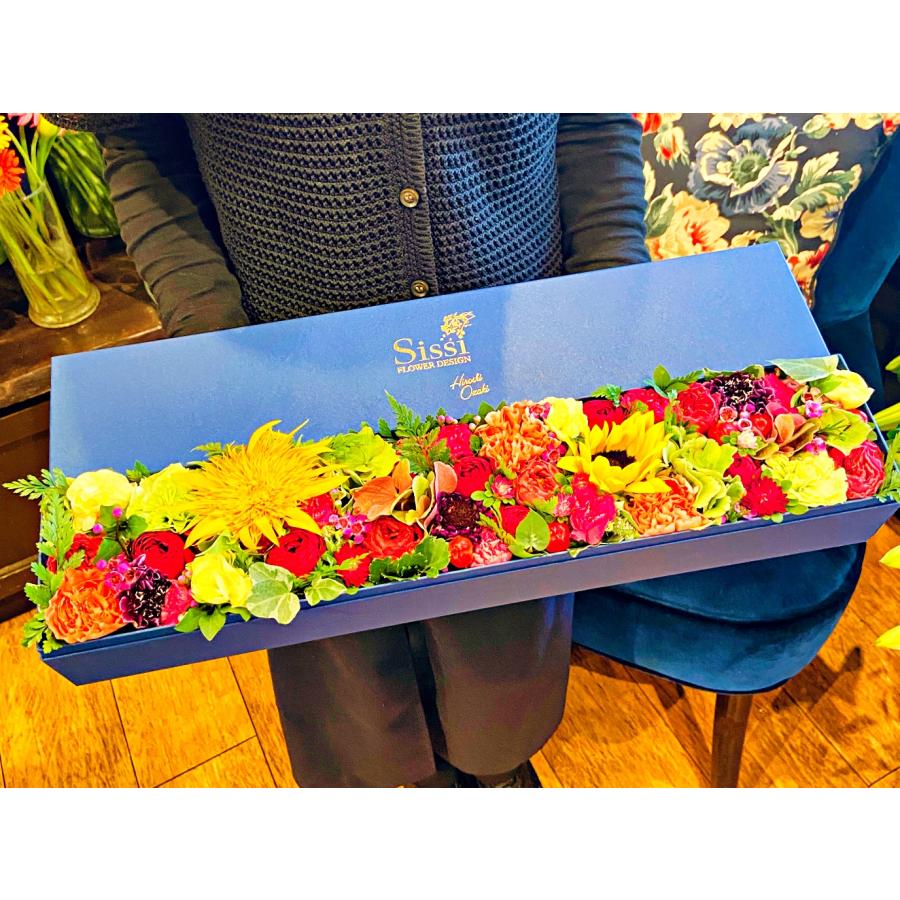 Sissiオリジナルフラワーボックス WLサイズ長方形 お祝い 誕生日 花