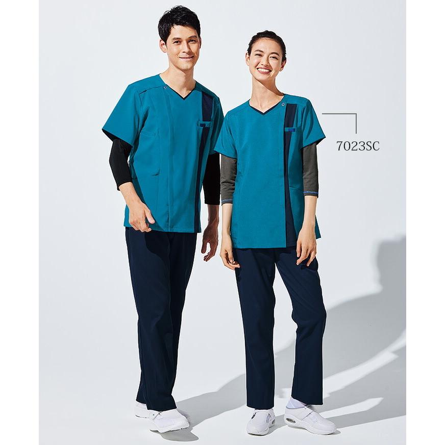 メンズ ジップスクラブ FOLK 7058SC 男性用 医療用 白衣 病院 看護師