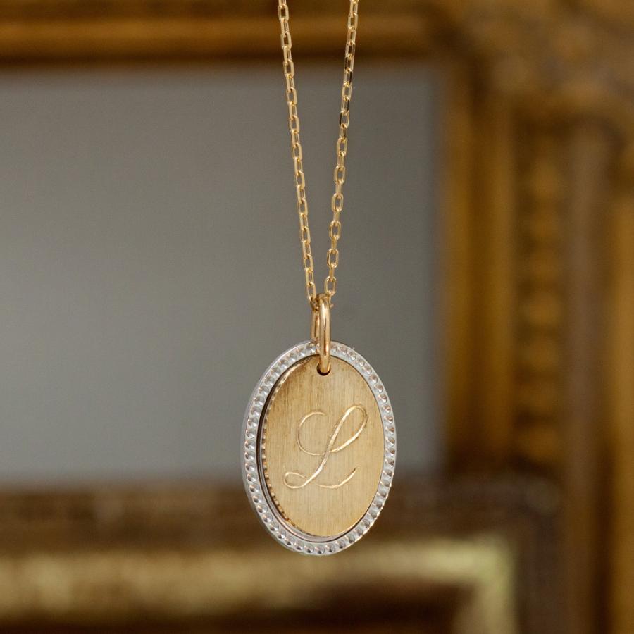 Wプレート オーバル コイン セミオーダーネックレス｜コンビ K18 K10 ジュエリー システィーナ LiLiCo 春