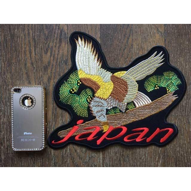 特大鷹ワッペンアイロン接着付刺繍BIG和柄イーグルチーム : 刺繍家族