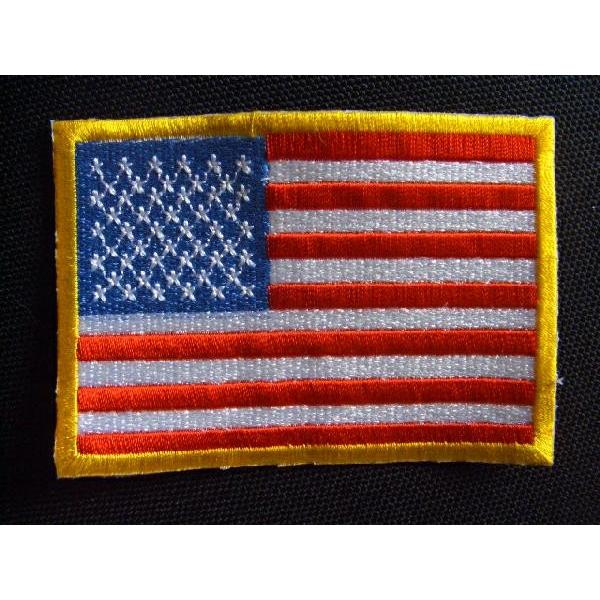 アメリカ国旗ワッペン「10cm」アイロン接着USA星条旗 : 刺繍家族