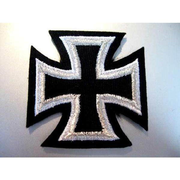 十字架ワッペンブラックシルバーキリストナチスクロス : 刺繍家族