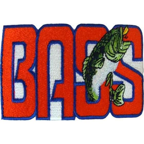 ブラックバスワッペン「s06」アイロン接着付き釣りBlackBass : 刺繍